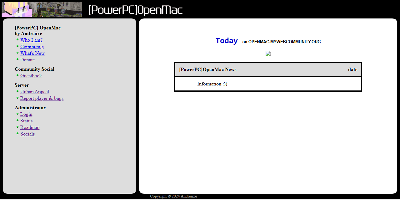OpenMac Website screenshot